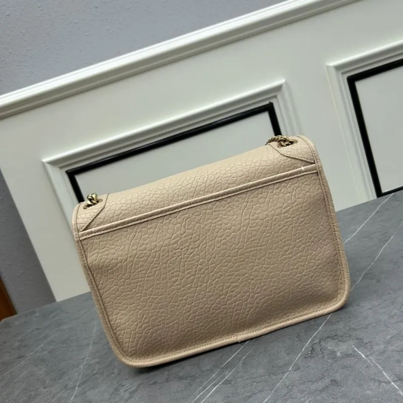 YSL Beige Elephant Grain Satchel Bag 848 - Image 3