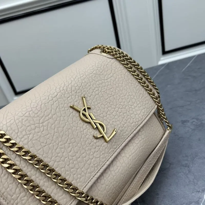YSL Beige Elephant Grain Satchel Bag 848 - Image 4