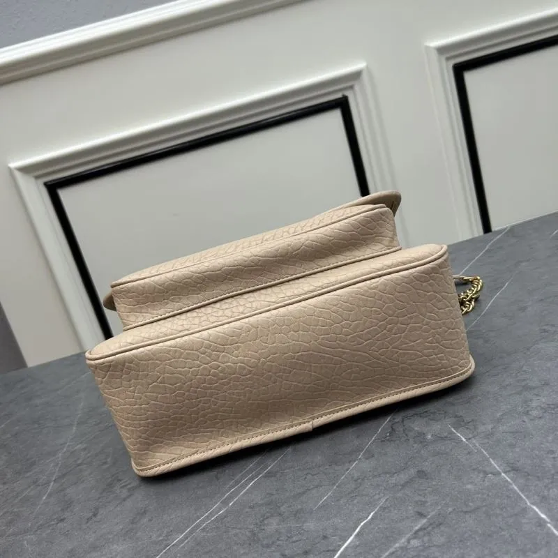 YSL Beige Elephant Grain Satchel Bag 848 - Image 5