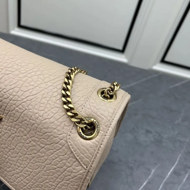 YSL Beige Elephant Grain Satchel Bag 848 - Image 6