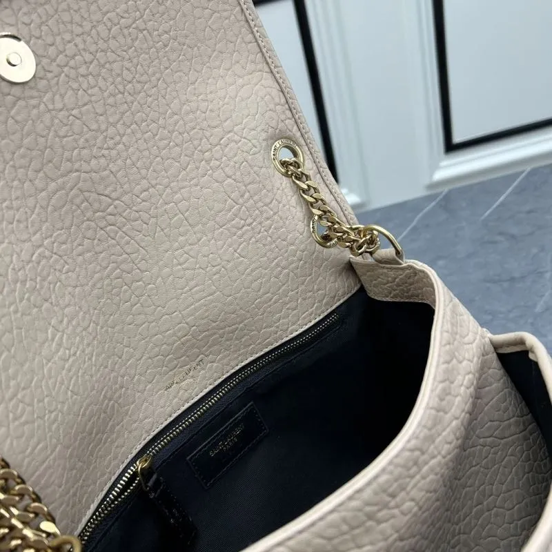 YSL Beige Elephant Grain Satchel Bag 848 - Image 8