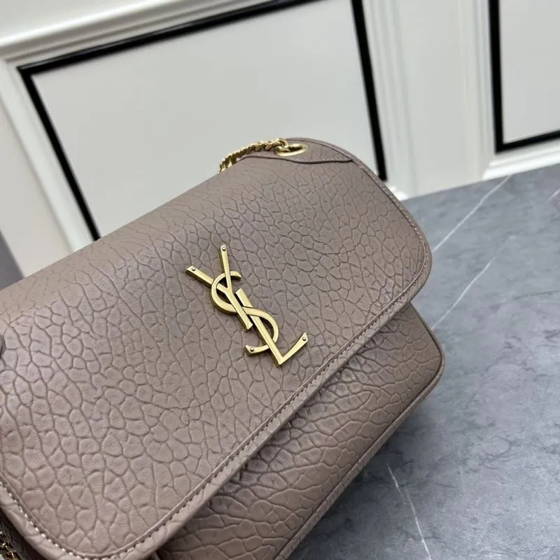 YSL Elephant Pattern Taupe Satchel Bag 849 - Image 4