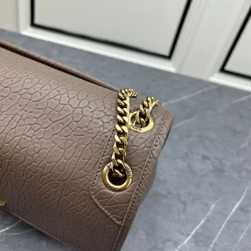 YSL Elephant Pattern Taupe Satchel Bag 849 - Image 6
