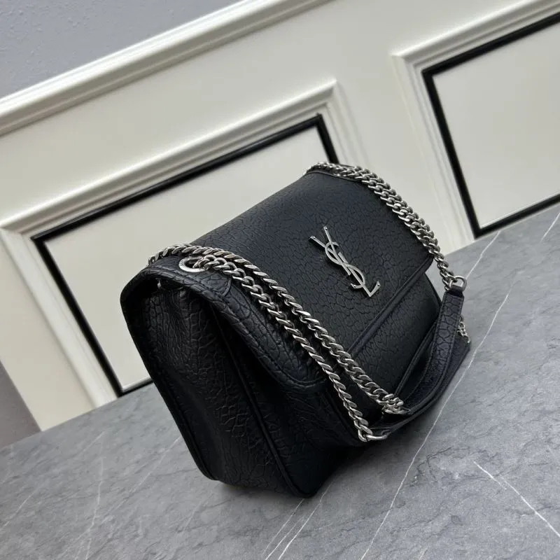 Alternative view of YSL Black Elephant Grain Satchel Bag 850
