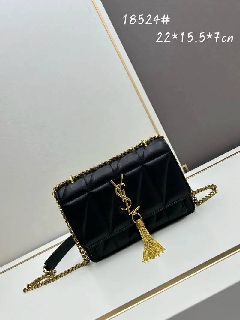 YSL Black Quilted Crossbody Bag 18524