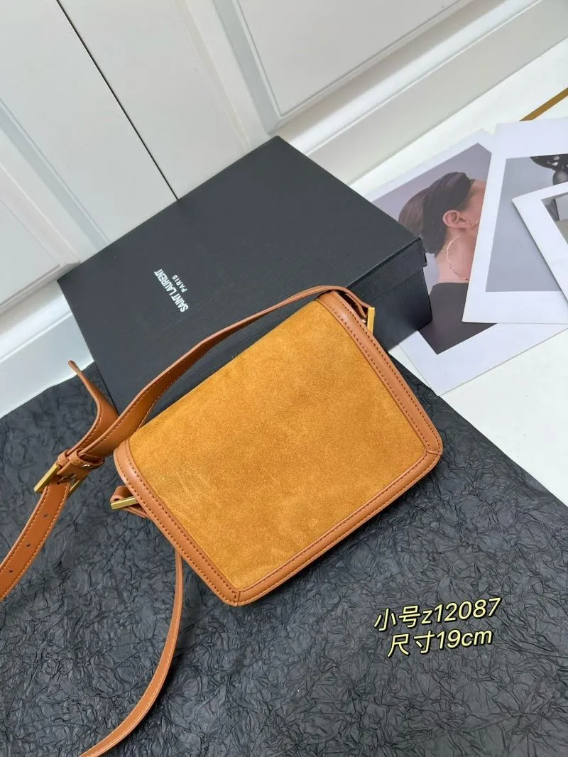 Alternative view of YSL Small Tan Suede Crossbody Satchel Bag z12087