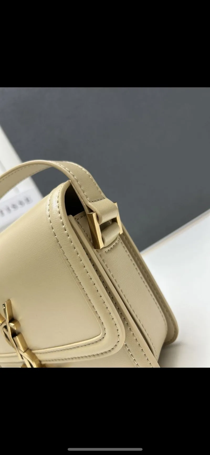 YSL Beige Large Satchel Crossbody Bag Z12088 - Image 6