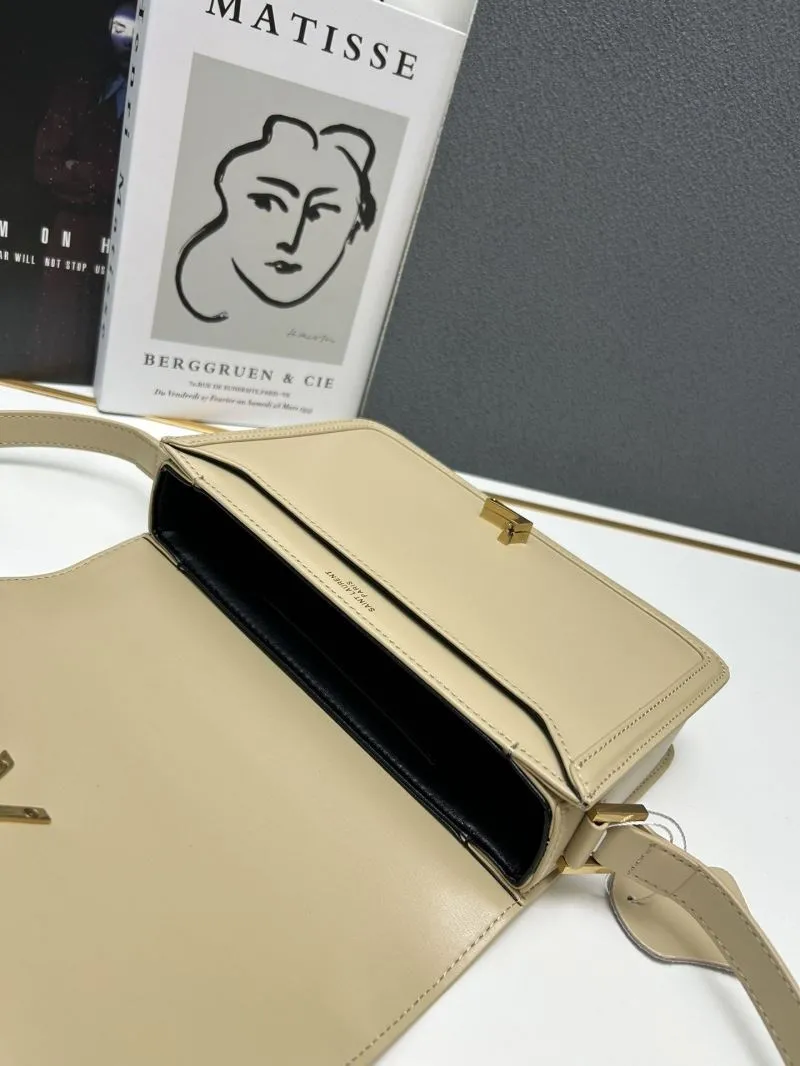 YSL Beige Large Satchel Crossbody Bag Z12088 - Image 8