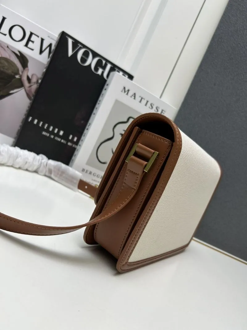 YSL Large Beige Brown Canvas Satchel Bag Z12088 - Image 3