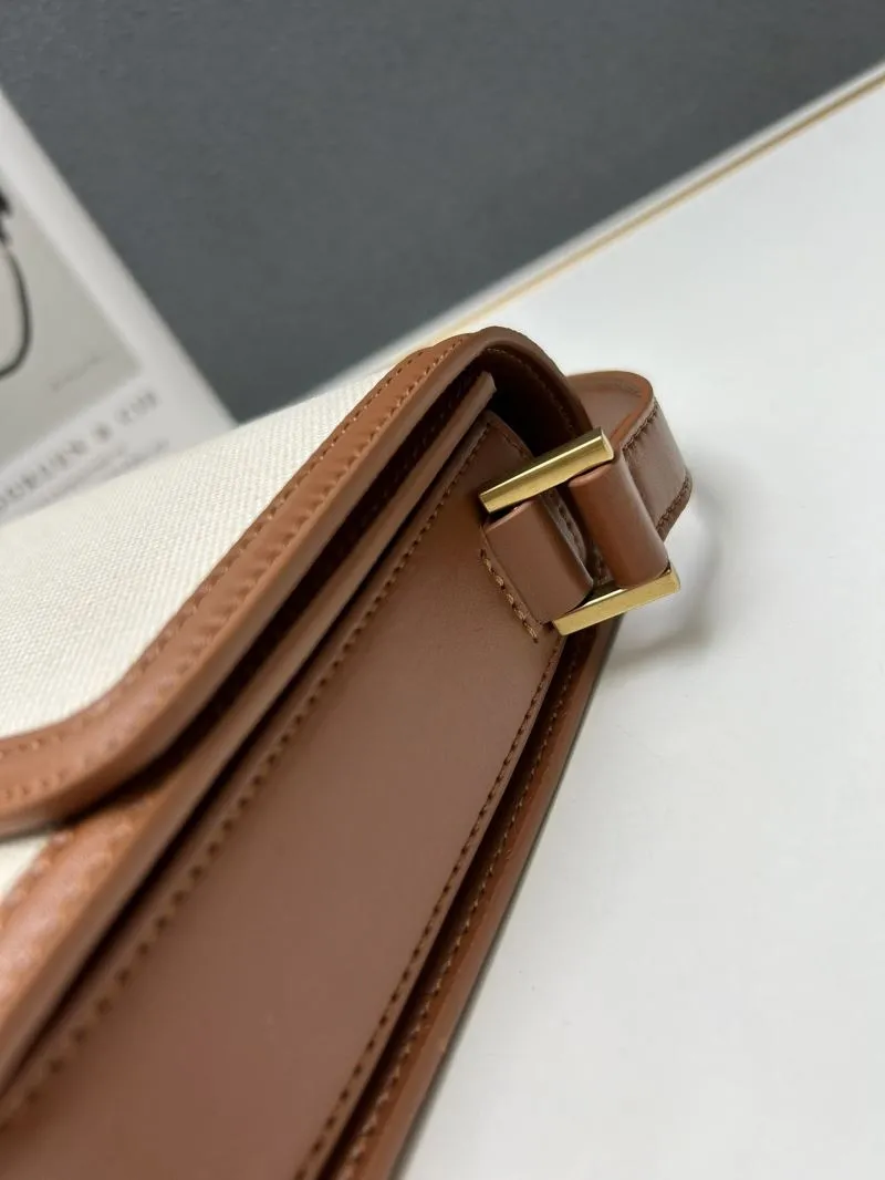 YSL Large Beige Brown Canvas Satchel Bag Z12088 - Image 5