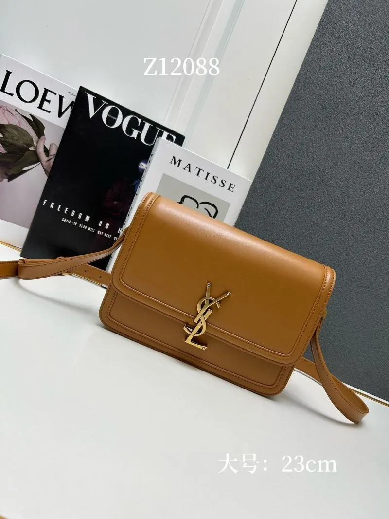YSL Brown Large Satchel Bag Z12088