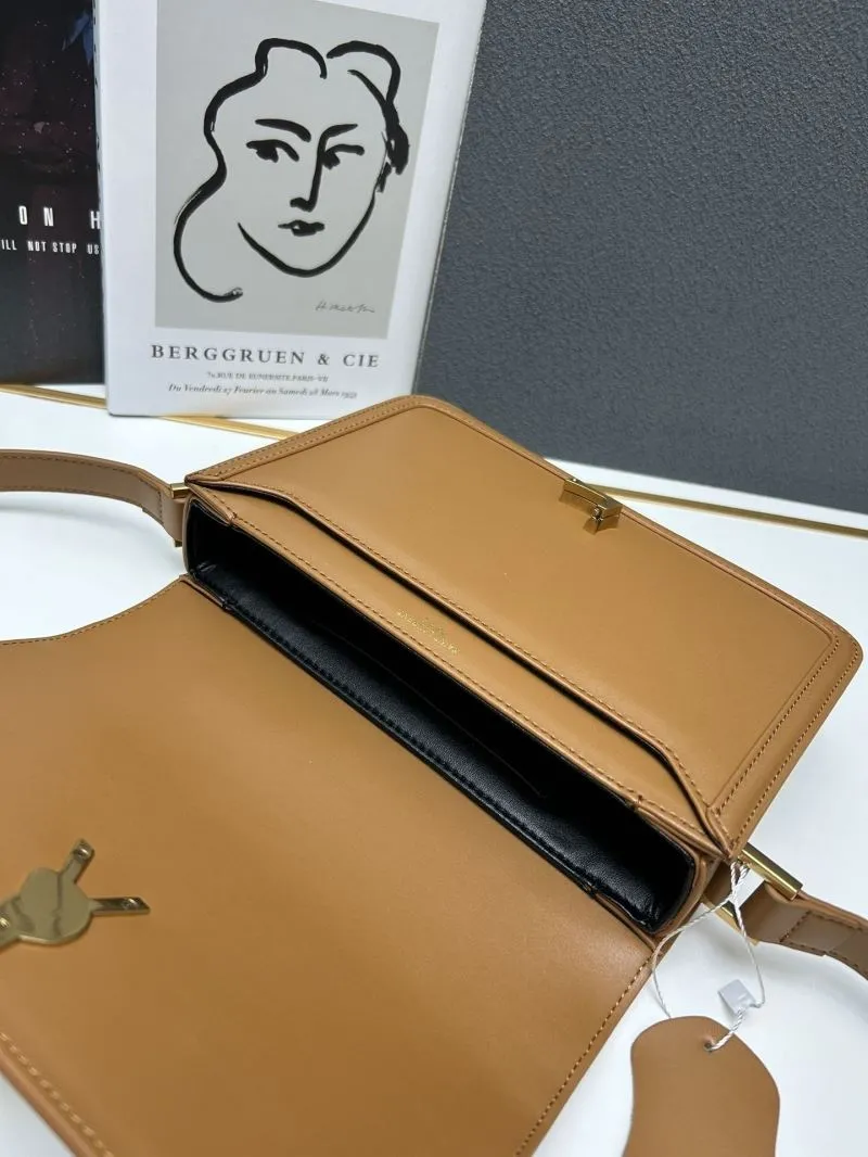 YSL Brown Large Satchel Bag Z12088 - Image 6