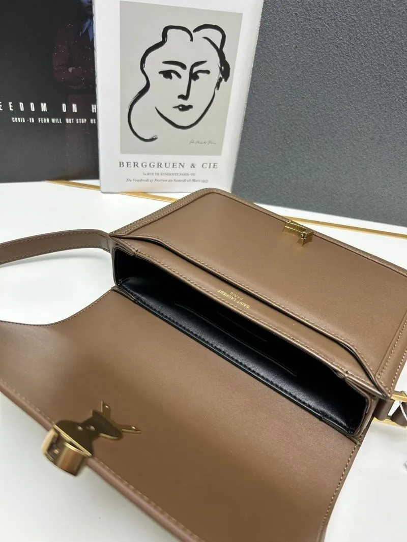 YSL Brown Large Satchel Crossbody Bag Z12088 - Image 6