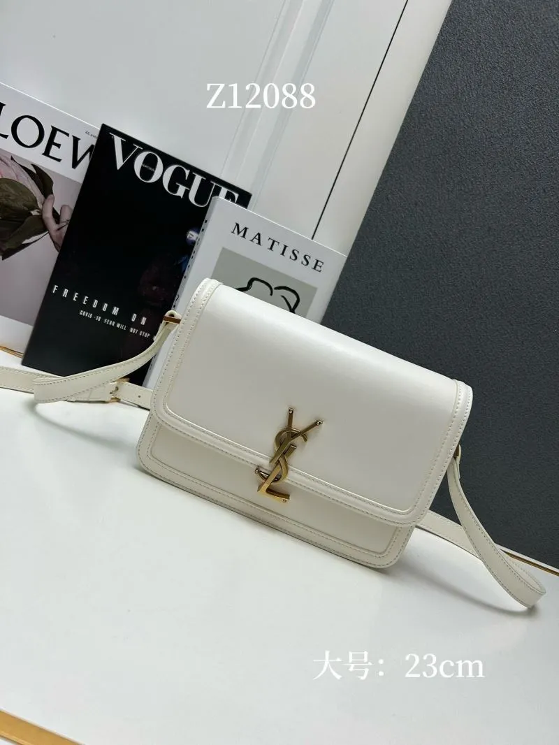 YSL White Large Satchel Bag Z12088
