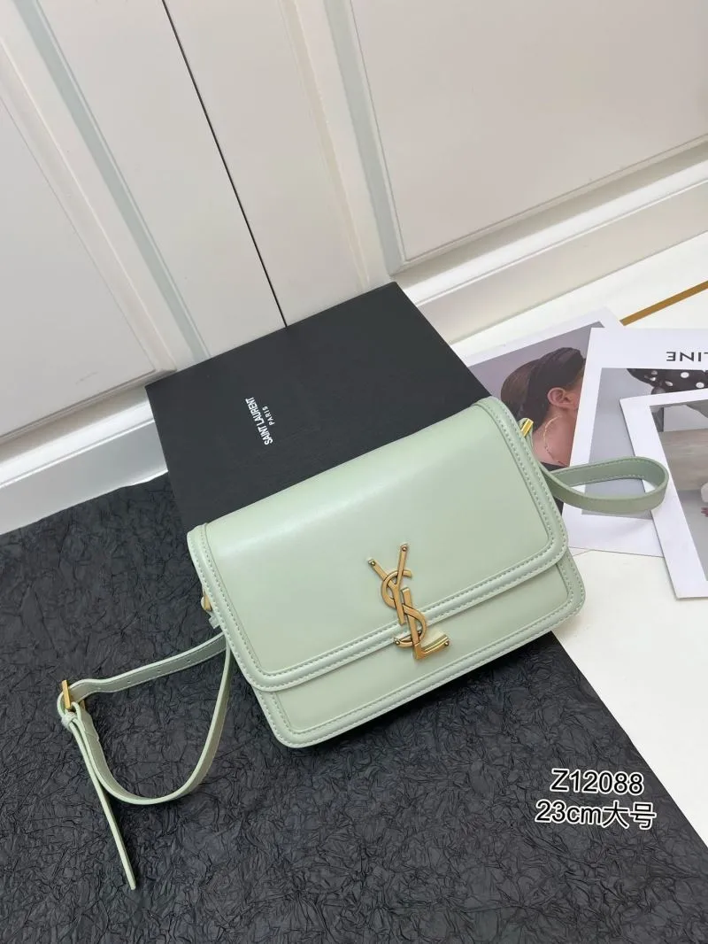 YSL Mint Green Satchel Bag Z12088 23cm Large