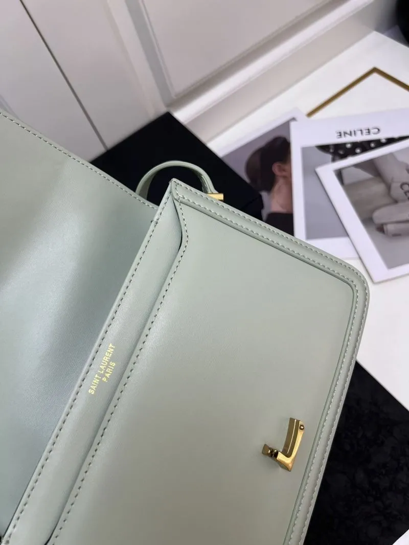 YSL Mint Green Satchel Bag Z12088 23cm Large - Image 9
