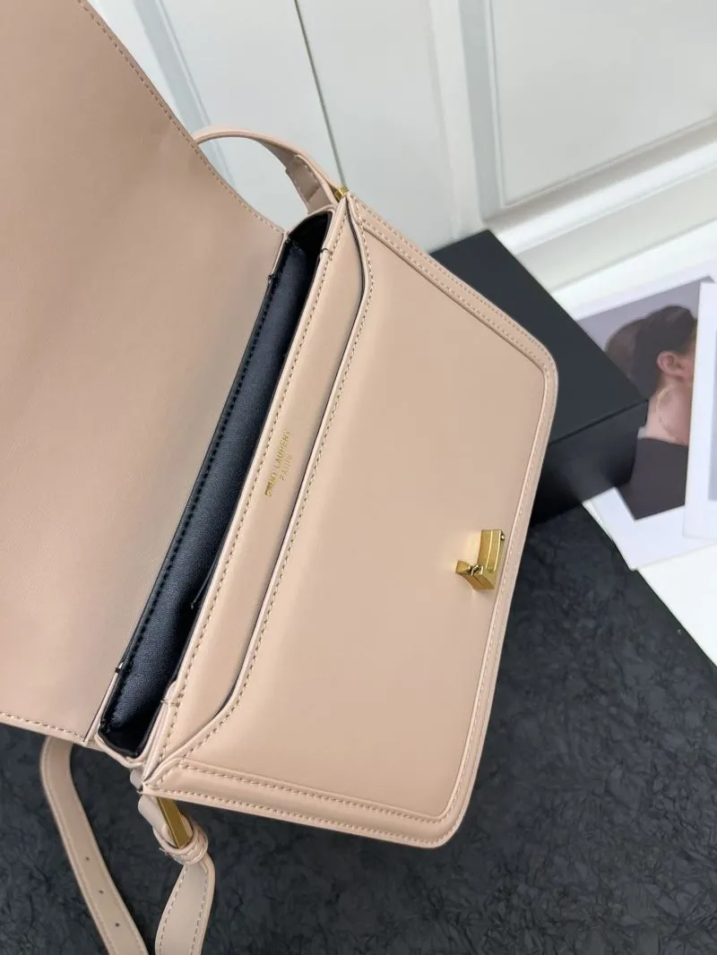 YSL Nude Leather Satchel Bag Z12088 Large 23cm - Image 8