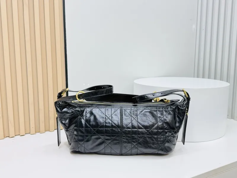 Christian Dior Black Leather Satchel Bag 887