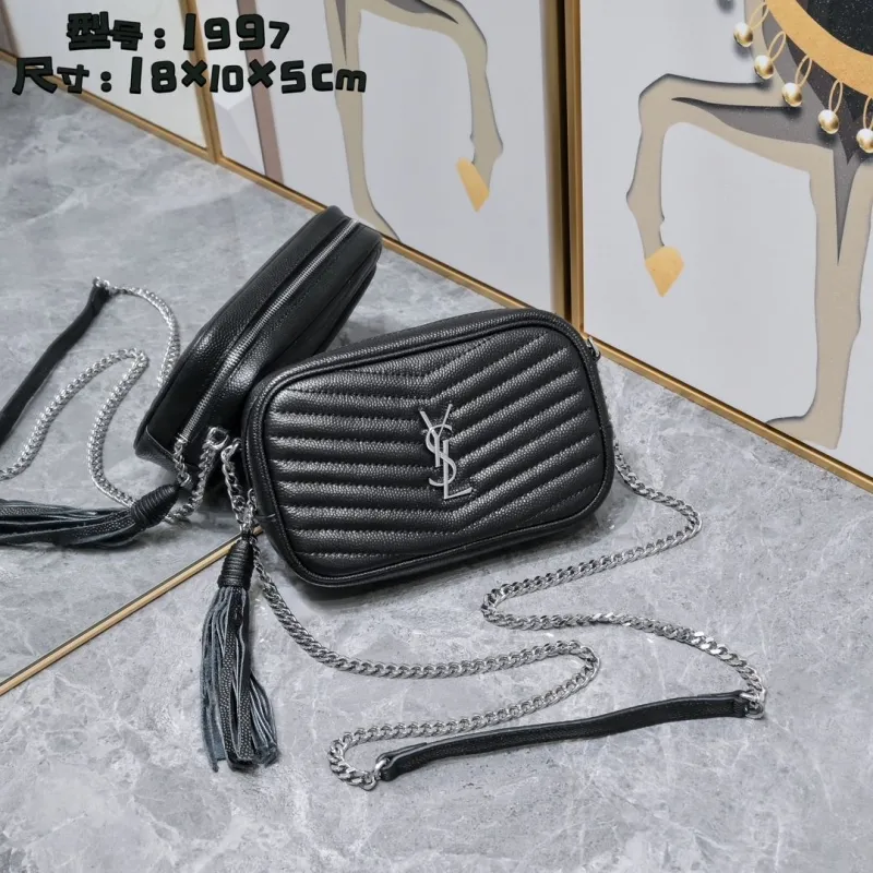 YSL Black Quilted Crossbody Camera Bag Model 1997