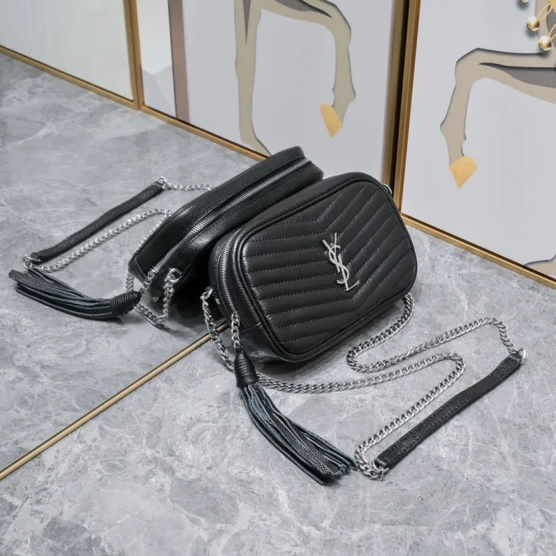 YSL Black Quilted Crossbody Camera Bag Model 1997 - Image 3