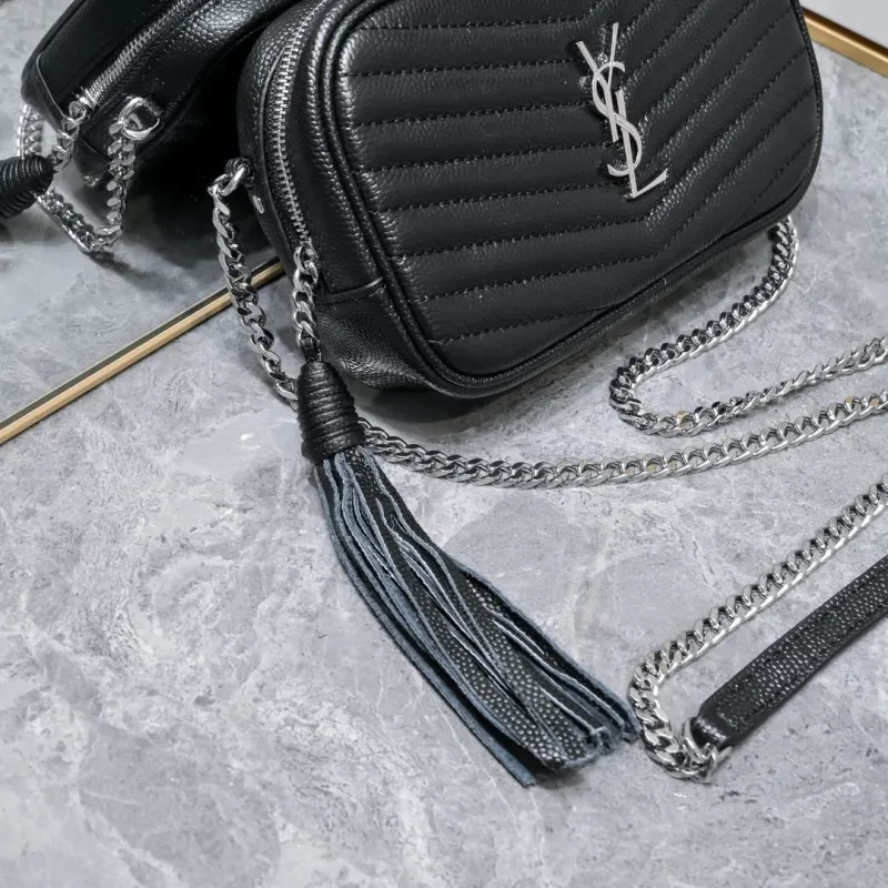 YSL Black Quilted Crossbody Camera Bag Model 1997 - Image 5
