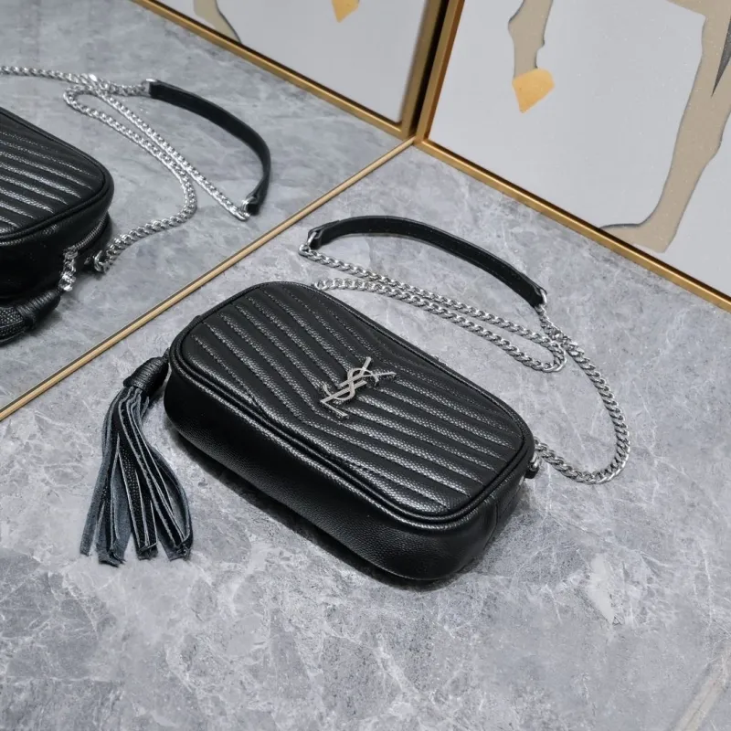 YSL Black Quilted Crossbody Camera Bag Model 1997 - Image 6