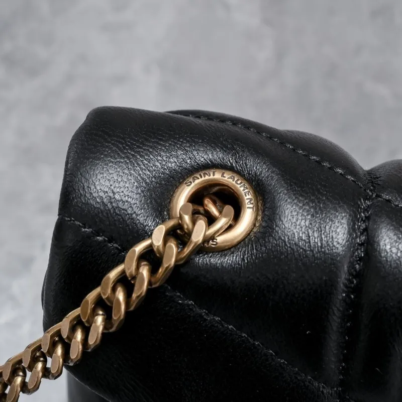 YSL Black Quilted Leather Satchel Bag 894 - Image 4