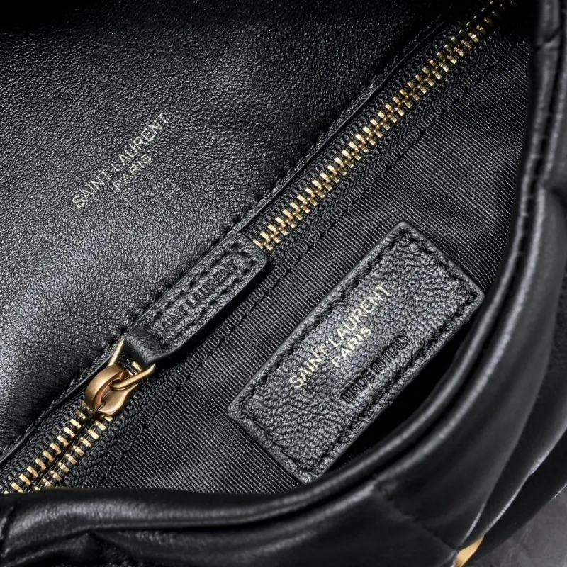 YSL Black Quilted Leather Satchel Bag 894 - Image 8