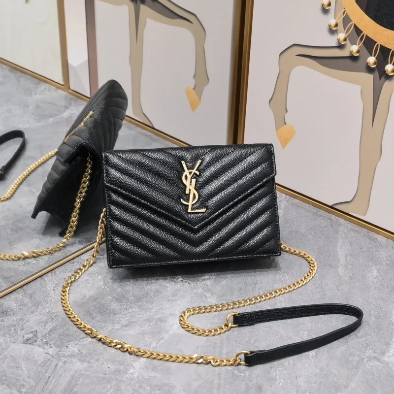 YSL Black Chain Satchel Bag 895