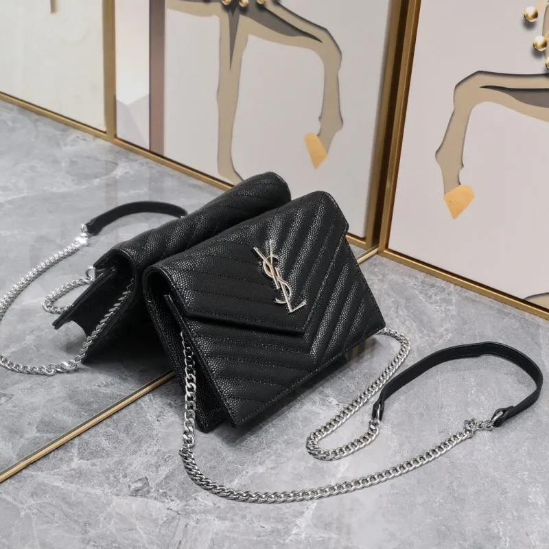 Alternative view of YSL Black Leather Crossbody Bag 896
