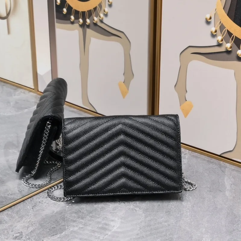 YSL Black Leather Crossbody Bag 896 - Image 3