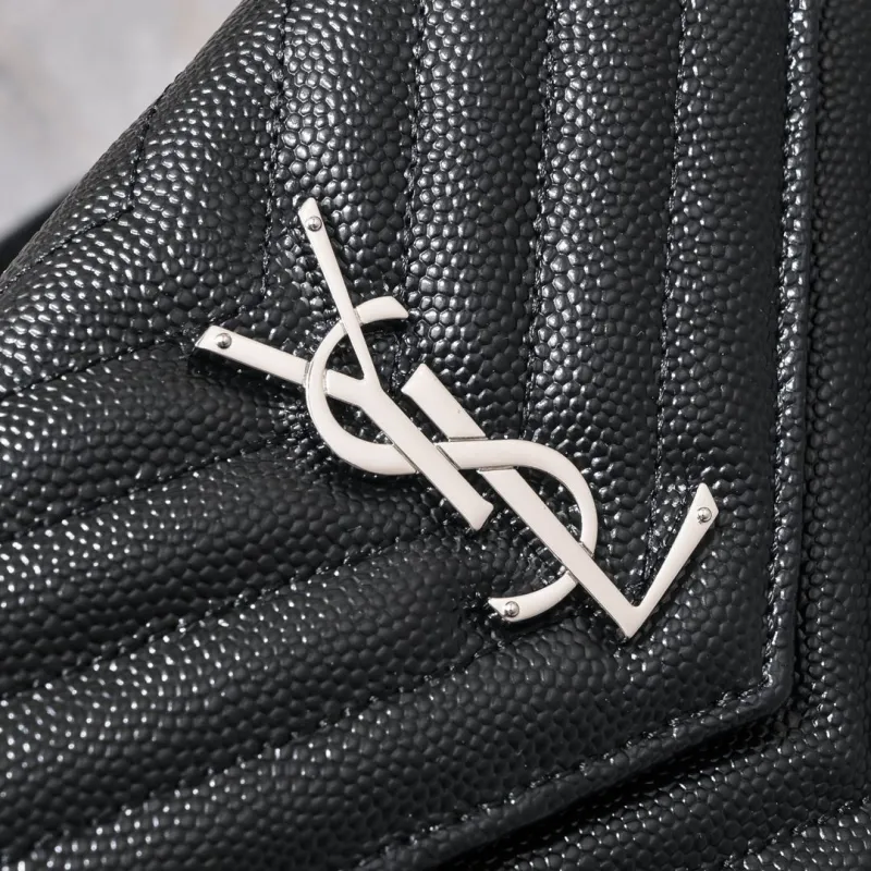 YSL Black Leather Crossbody Bag 896 - Image 6