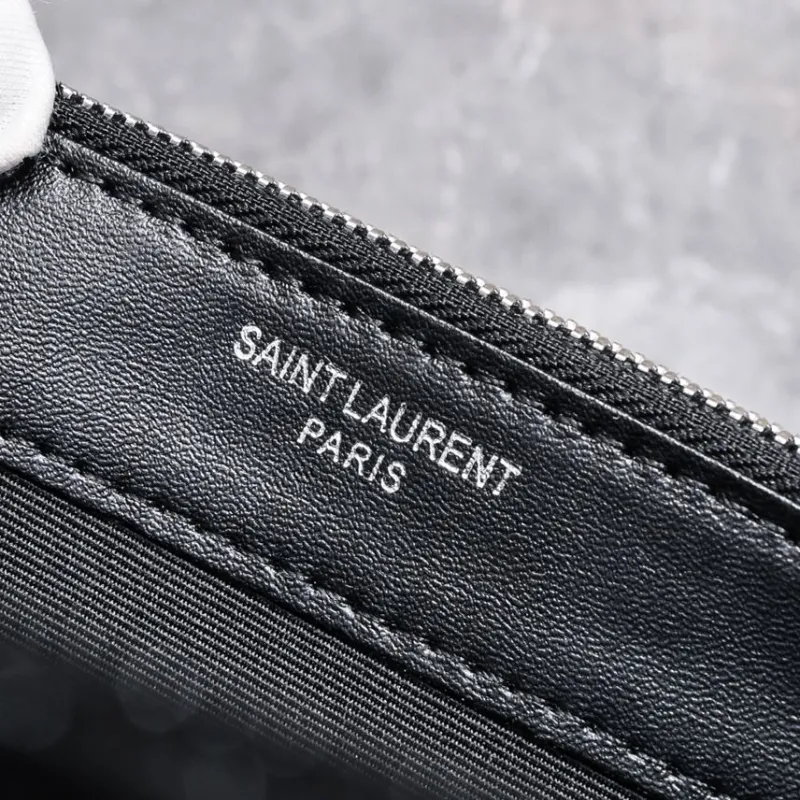 YSL Black Leather Crossbody Bag 896 - Image 7