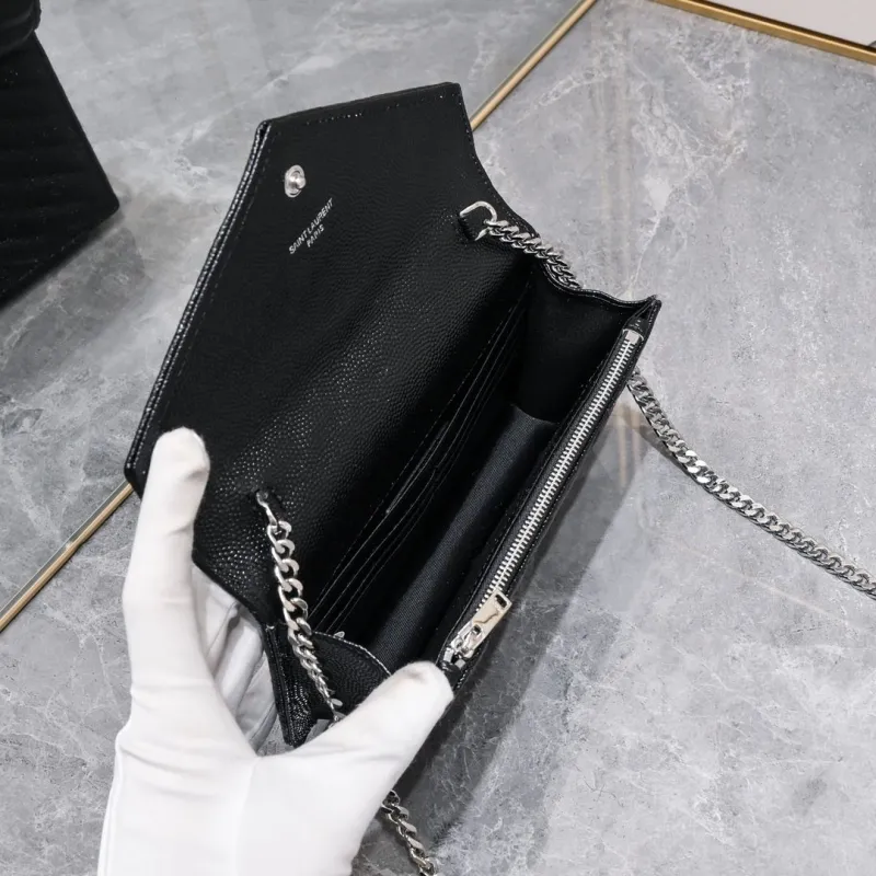 YSL Black Leather Crossbody Bag 896 - Image 9