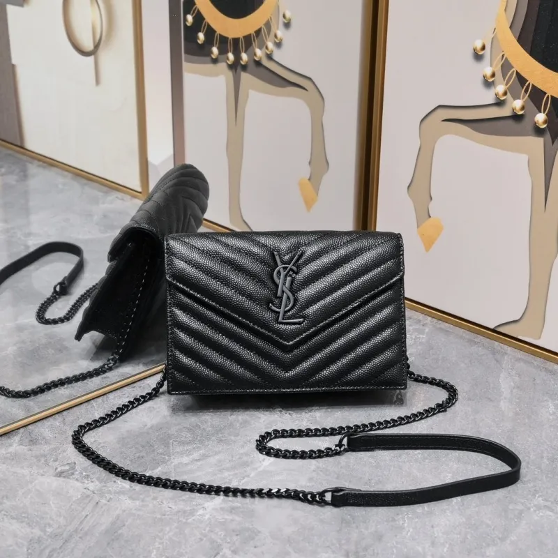 YSL Black Chain Satchel Bag 897