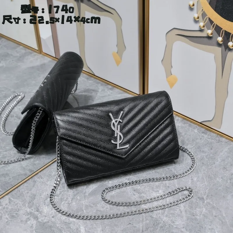 YSL Black Chain Crossbody Bag Model 1740
