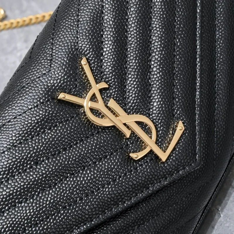 YSL Black Quilted Chain Crossbody Bag Model 1740 - Image 4