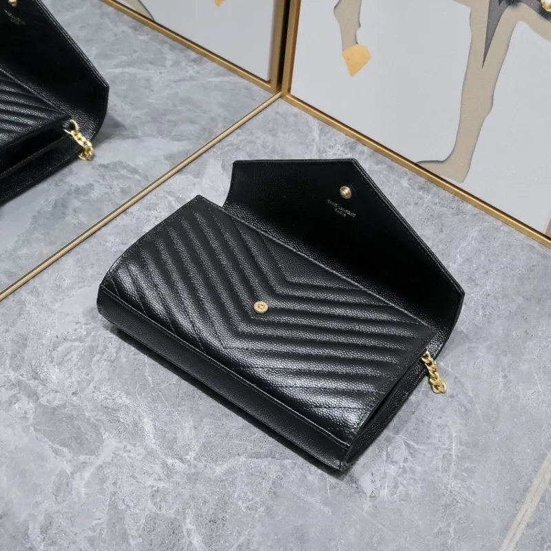 YSL Black Quilted Chain Crossbody Bag Model 1740 - Image 6
