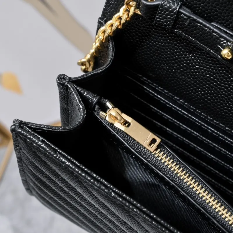 YSL Black Quilted Chain Crossbody Bag Model 1740 - Image 7
