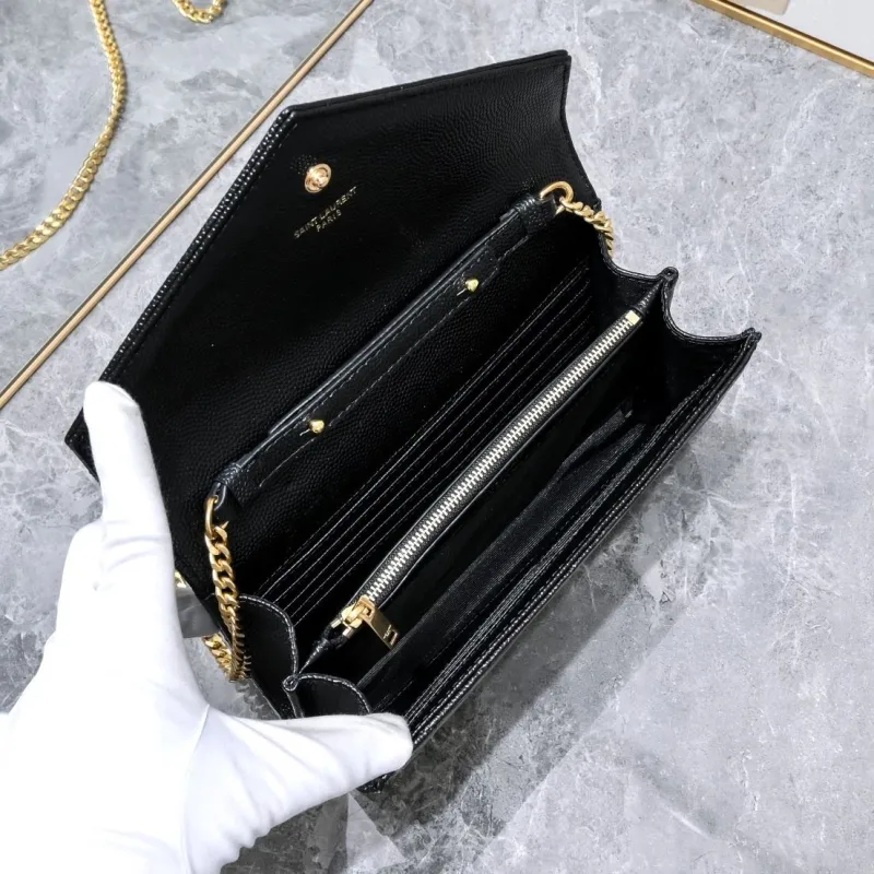 YSL Black Quilted Chain Crossbody Bag Model 1740 - Image 9
