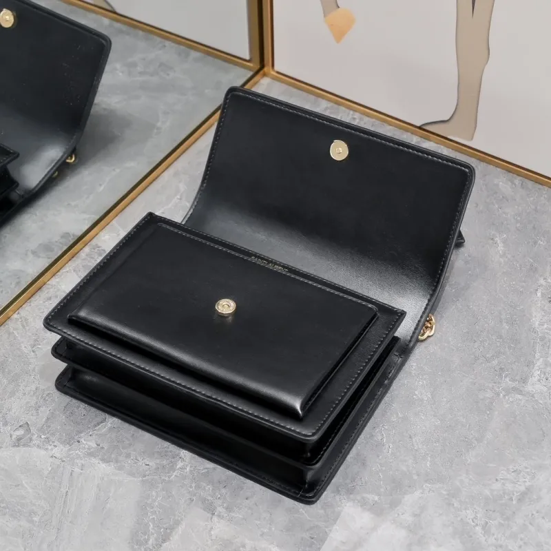 YSL Black Leather Crossbody Satchel Bag 901 - Image 5