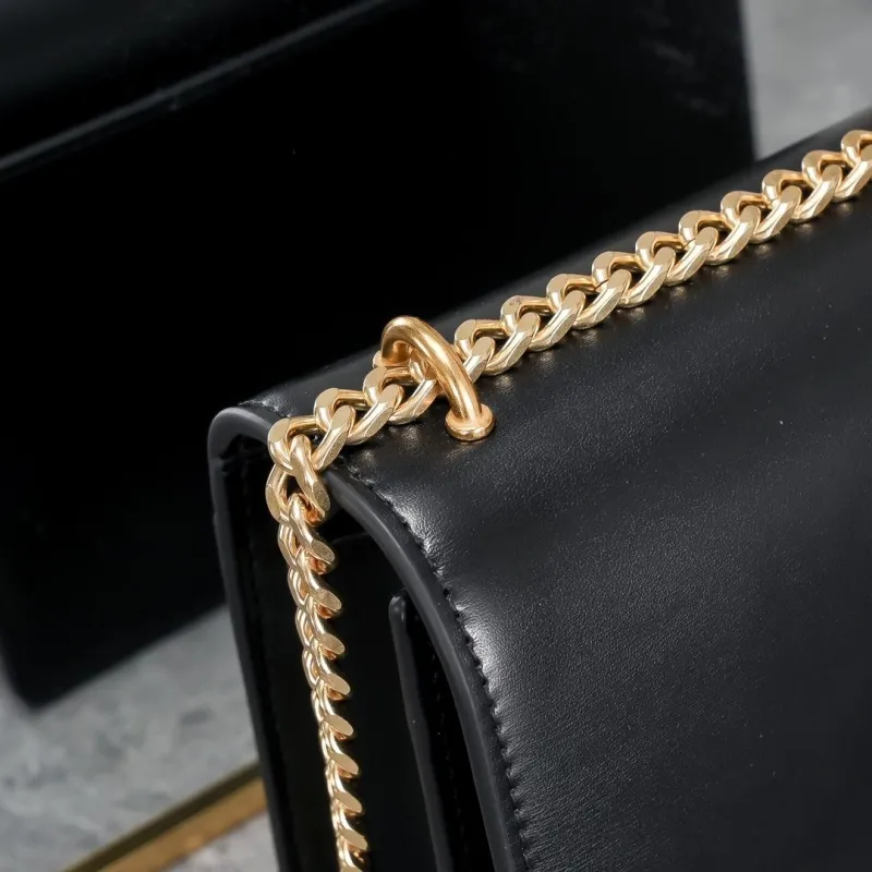 YSL Black Leather Crossbody Satchel Bag 901 - Image 6