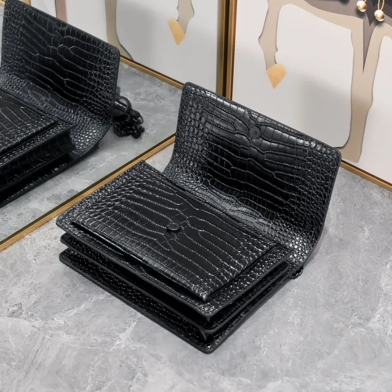 YSL Black Crocodile Embossed Satchel Bag 904 - Image 6