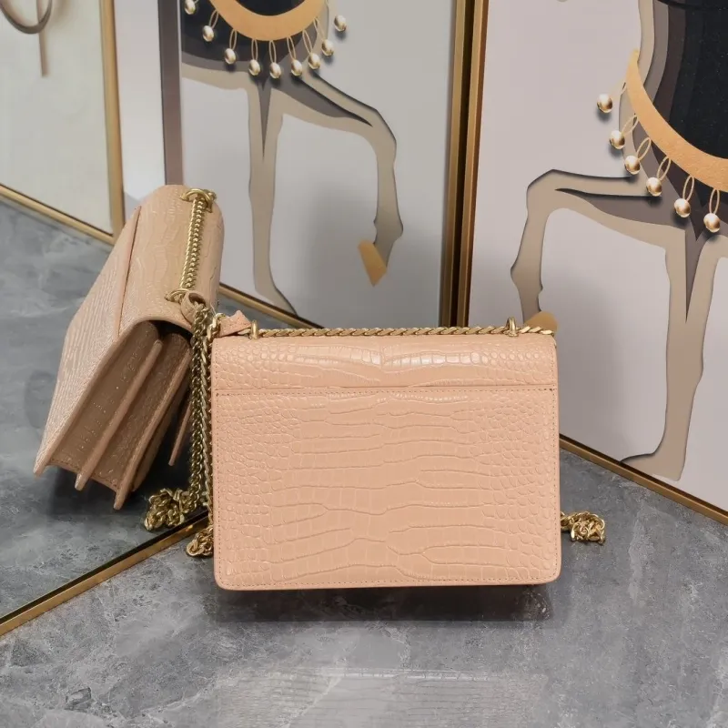 YSL Crocodile Embossed Satchel Bag Nude 906 - Image 3