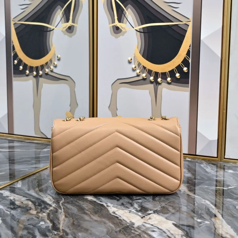 YSL Beige Quilted Leather Satchel Bag 909 - Image 4
