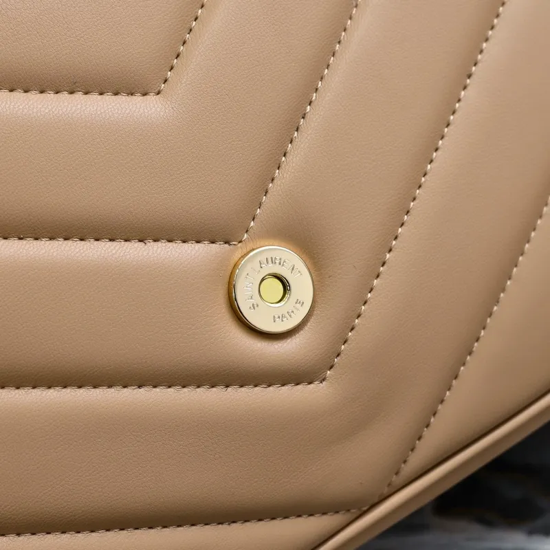 YSL Beige Quilted Leather Satchel Bag 909 - Image 6