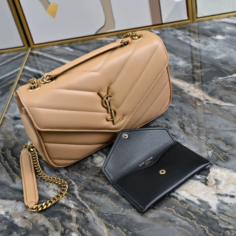 YSL Beige Chain Satchel Bag 910 - Image 3