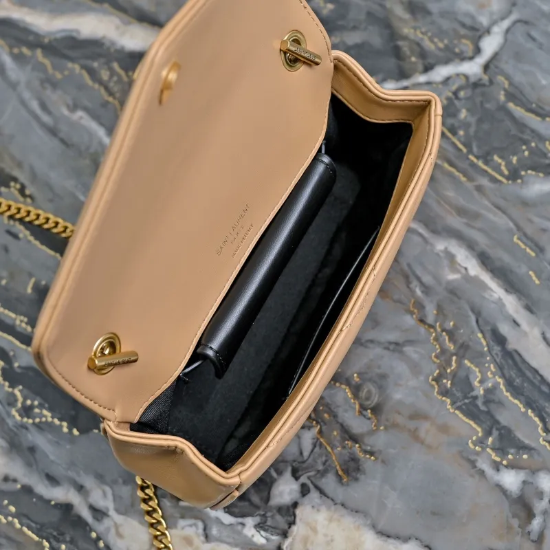 YSL Beige Crossbody Satchel Bag 911 - Image 8
