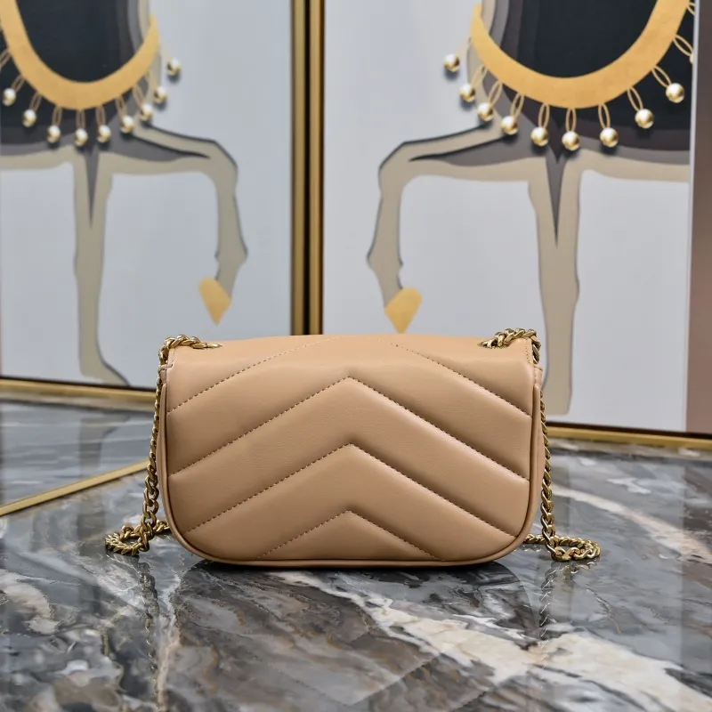 YSL Beige Crossbody Satchel Bag 911 - Image 9