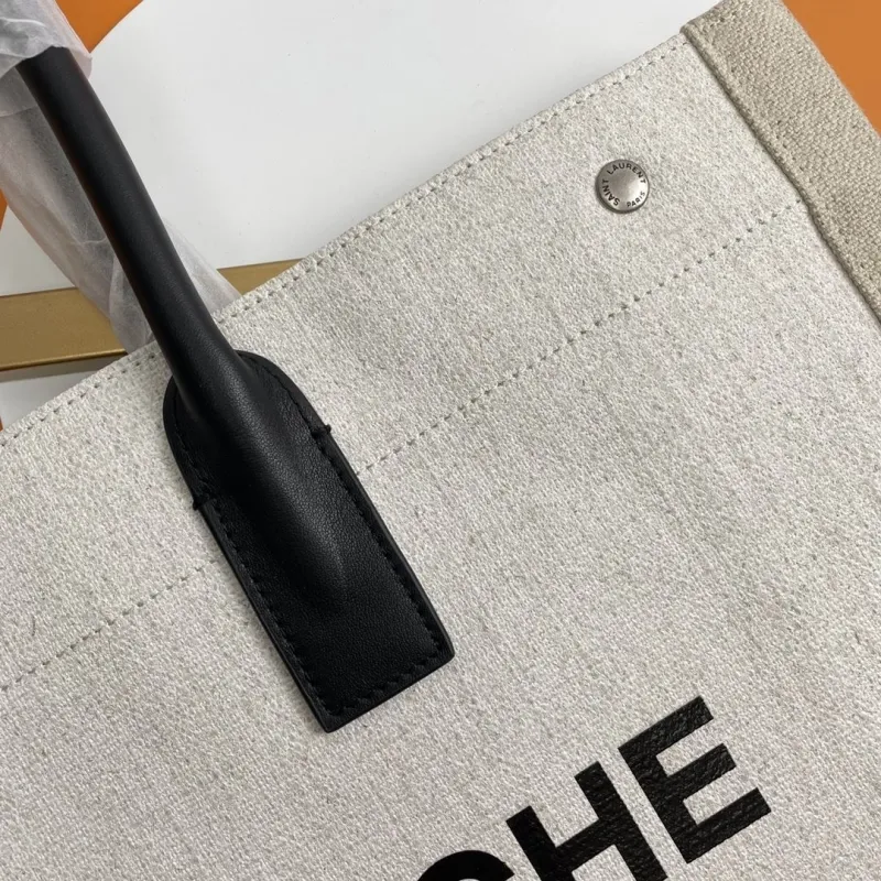 Saint Laurent Rive Gauche Canvas Tote Bag - Image 3